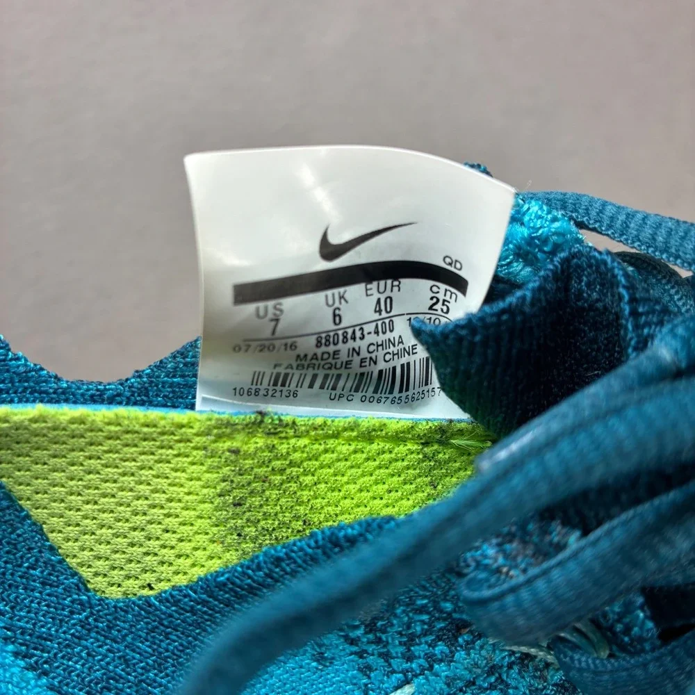 Nike Free RN Flyknit Running Shoes Men 7‎ Blue Lightweight Athletic 880843-400